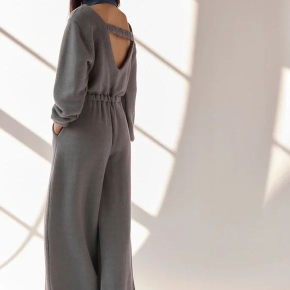 Free People Gray Wide Leg Pants - Picture 2 of 4